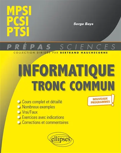 Informatique tronc commun : MPSI, PCSI, PTSI : nouveaux programmes