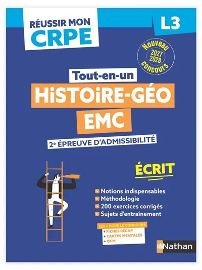 Histoire, géo, EMC, 2e épreuve d'admissibilité : écrit L3 : nouveau concours 2027-2028