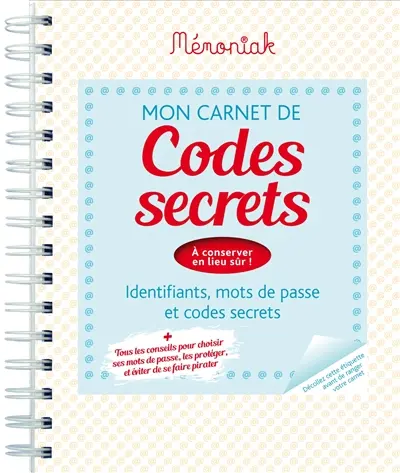 Mon carnet de codes secrets