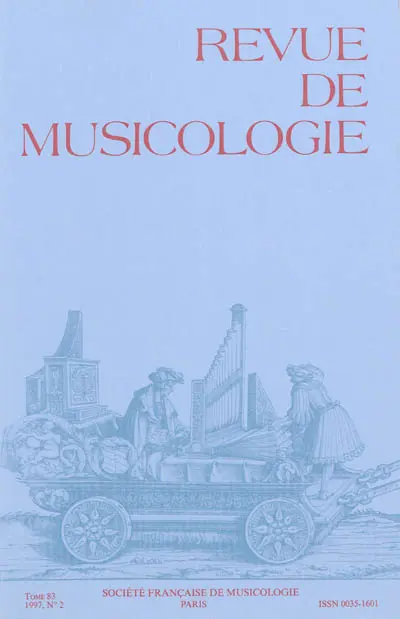Revue de musicologie, n° 2 (1997)