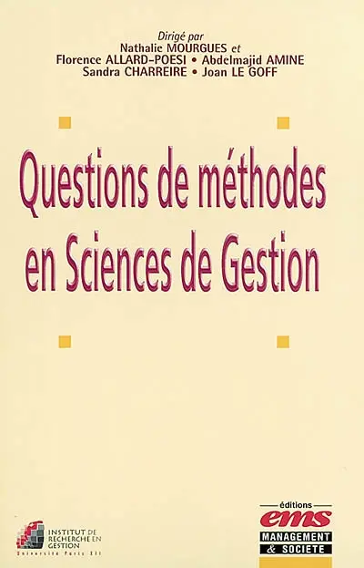 Questions de méthodes en sciences de gestion