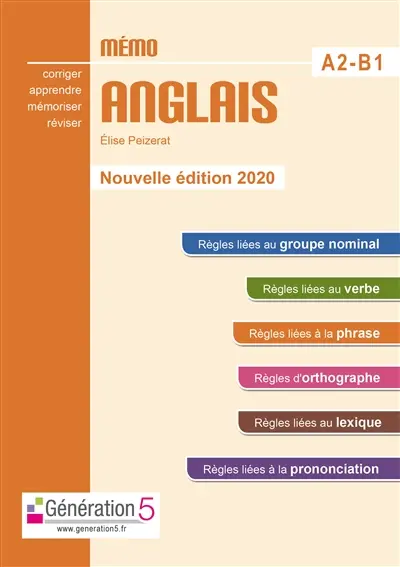 Mémo anglais, A2-B1