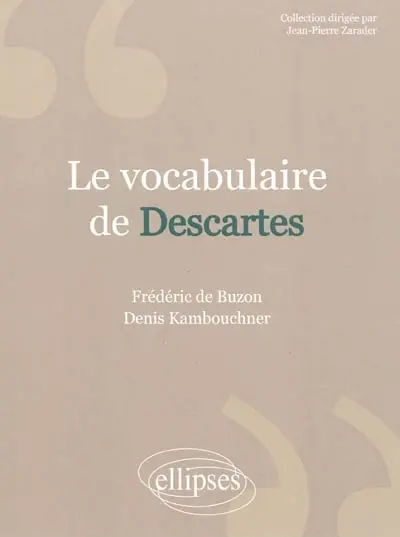 Le vocabulaire de Descartes