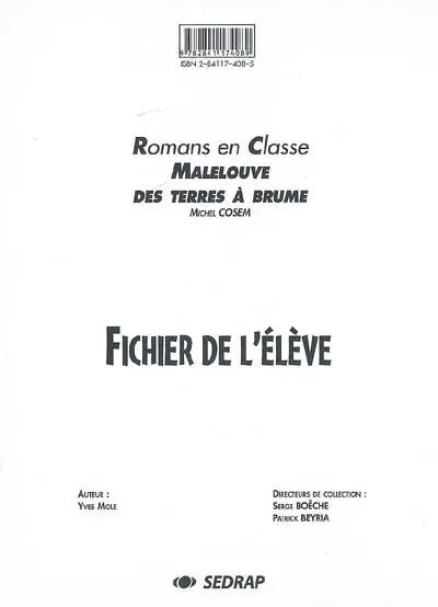 Malelouve des terres à brume : fichier de l'élève