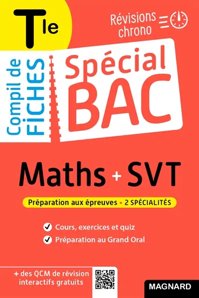Compil de fiches maths + SVT terminale : révisions chrono : préparation aux épreuves, 2 spécialités