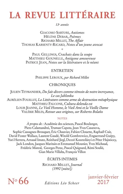 Revue littéraire (La), n° 66