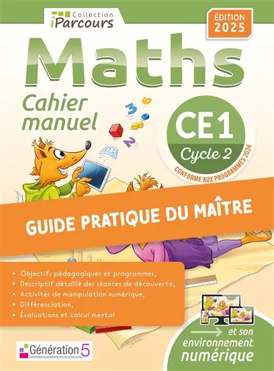 Guide du maitre cahier-manuel iParcours maths CE1 (2025)