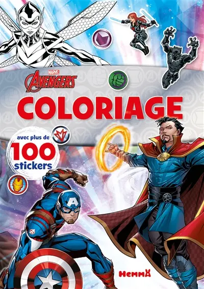 Marvel Avengers : coloriage avec plus de 100 stickers : Captain America et Dr Strange