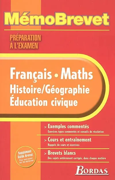 Français, maths, histoire-géographie, éducation civique