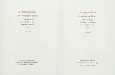 Lectures princières & commerce du livre : la bibliothèque de Charles III de Croÿ et sa mise en vente (1614)