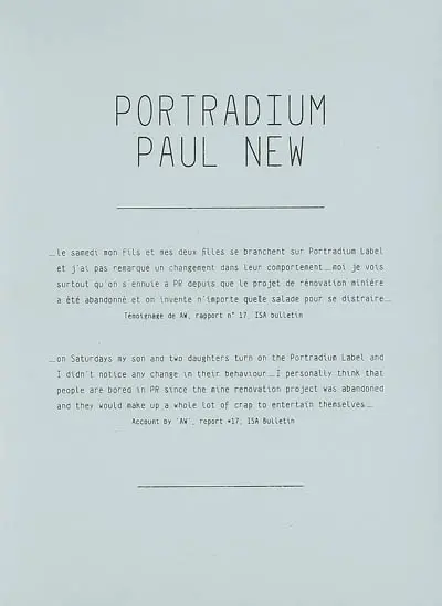 Portradium, Paul New