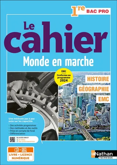 Histoire géographie, EMC, 1re bac pro : le cahier