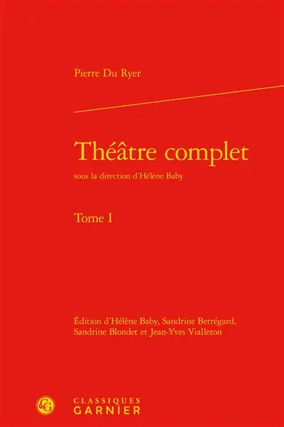 Théâtre complet. Vol. 1