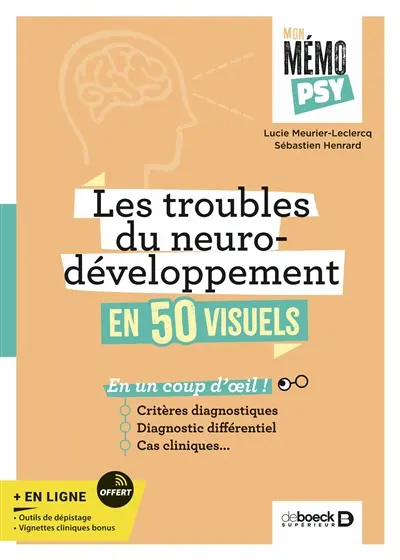 Les troubles du neurodéveloppement en 50 visuels : en un coup d'oeil ! : critères diagnostiques, diagnostic différentiel, cas cliniques...