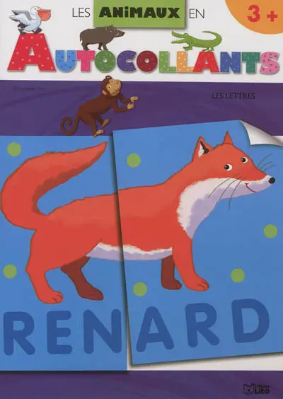 Les animaux en autocollants : les lettres : couverture renard