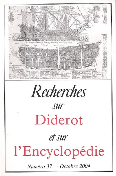 Recherches sur Diderot et sur l'Encyclopédie, n° 37. Préface de la Cyclopaedia