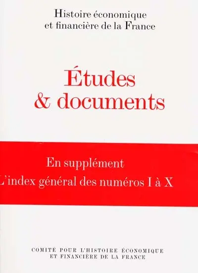 Etudes et documents. Vol. 10. 1998