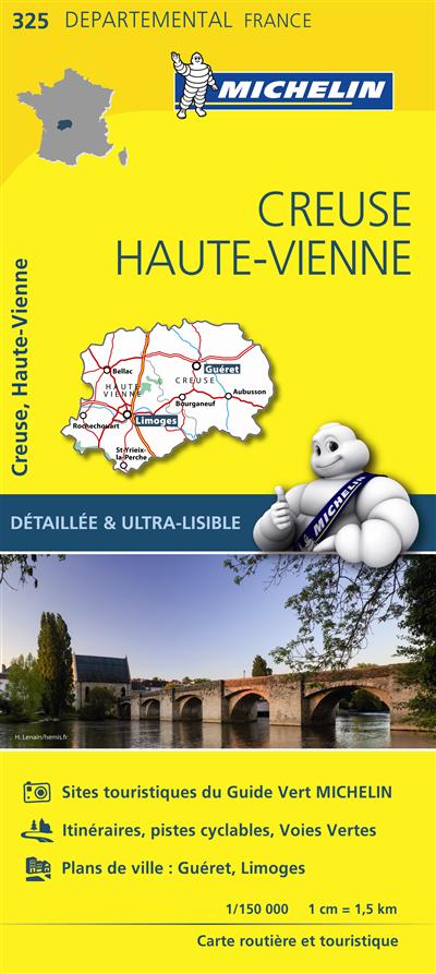 CARTE DEPARTEMENTALE CREUSE, HAUTE-VIENNE