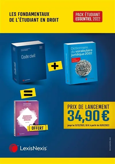 Pack étudiant essentiel 2022 : les fondamentaux de l'étudiant en droit