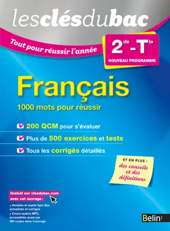 Français : 1.000 mots pour réussir : 2de-terminale, nouveau programme