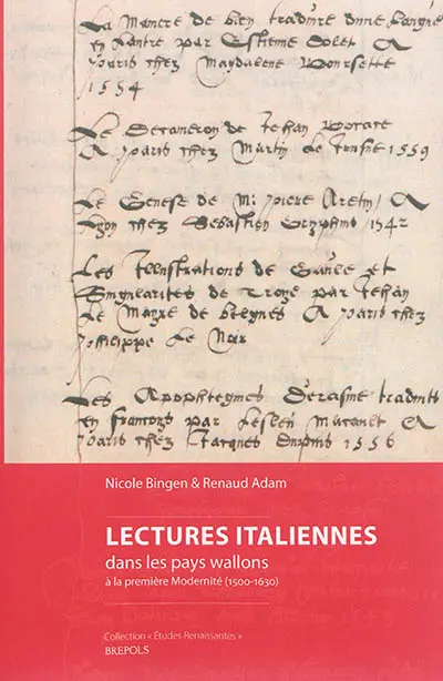 Lectures italiennes dans les pays wallons à la première Modernité, 1500-1630