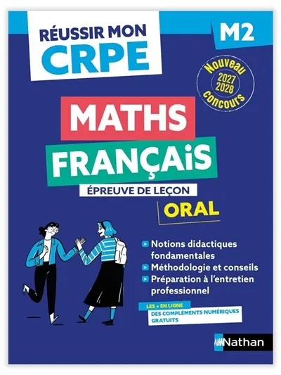 Maths, français : épreuve de leçon, oral M2 : nouveau concours 2027-2028