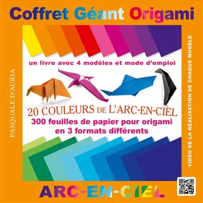 Coffret géant origami : 20 couleurs de l'arc-en-ciel