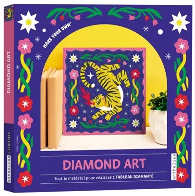 Diamond art : tout le matériel pour réaliser 1 tableau diamanté tigre