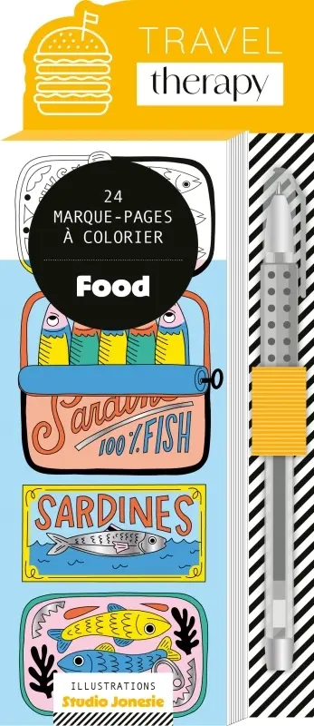 Food : 24 marque-pages à colorier