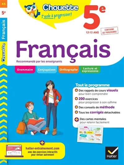 Français 5e, 12-13 ans : conforme au programme