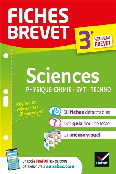 Sciences, 3e : physique chimie, SVT, techno : nouveau brevet