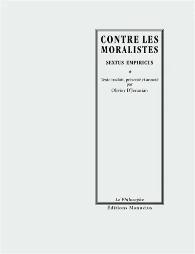 Contre les moralistes