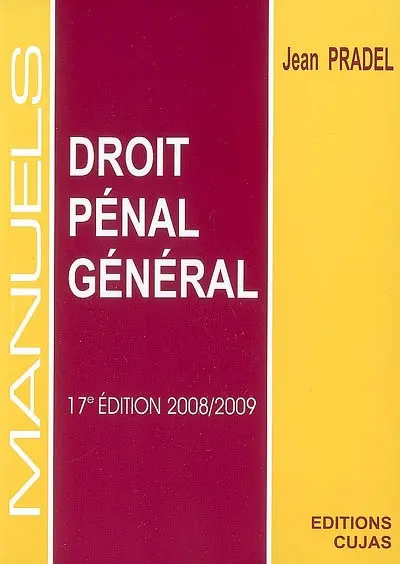 Manuel de droit pénal général