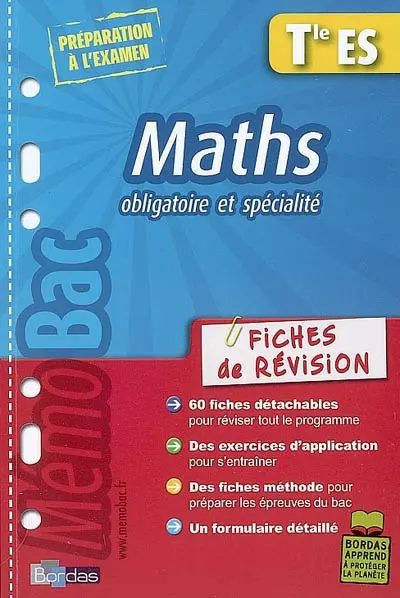 Maths, terminale ES, obligatoire et spécialité