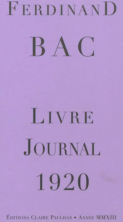 Livre-journal : 1920
