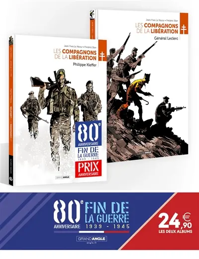 Les compagnons de la Libération : pack 80e anniversaire fin de la guerre 1939-1945 : général Leclerc, Philippe Kieffer