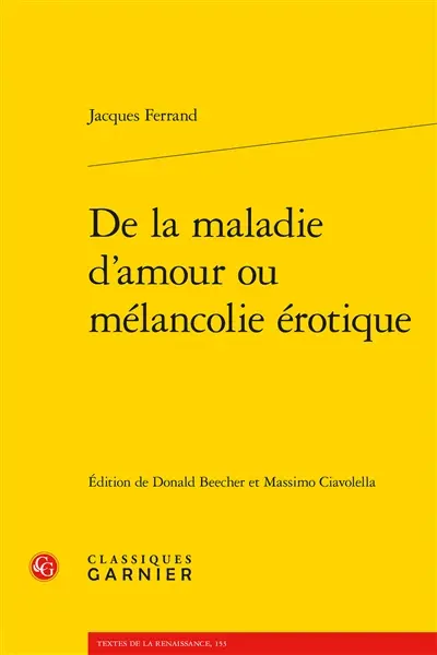 De la maladie d'amour ou Mélancolie érotique