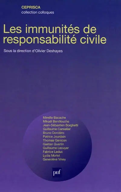 Les immunités de responsabilité civile
