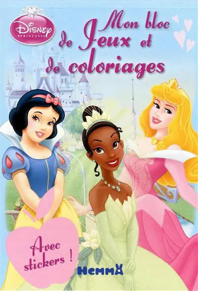 Mon bloc de jeux et de coloriages : Disney Princesse