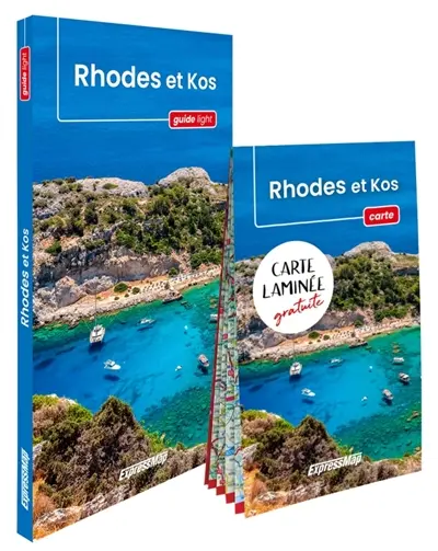 Rhodes et Kos : guide + carte laminée