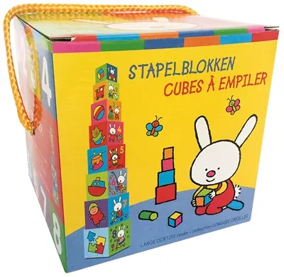 Cubes à empiler : longues oreilles. Stapel blokken : lange oortjes