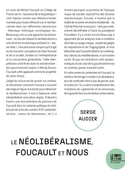 Le néolibéralisme, Foucault et nous
