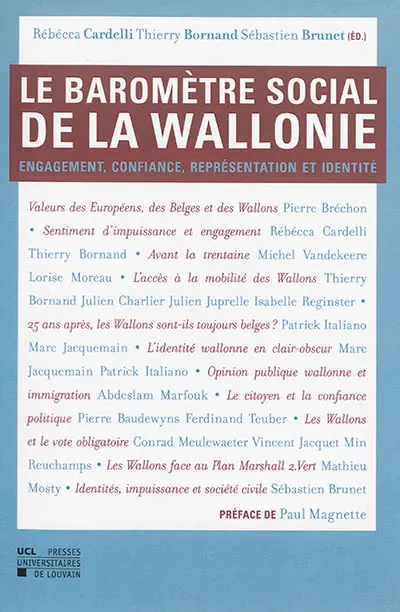 Le baromètre social de la Wallonie : engagement, confiance, représentation et identité