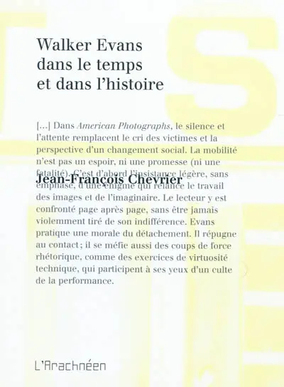 Walker Evans dans le temps et dans l'histoire