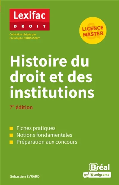 Histoire du droit et des institutions : licence & master