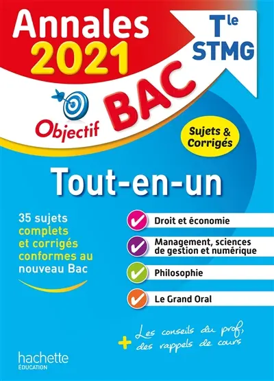 Tout-en-un, bac terminale STMG : annales 2021, sujets & corrigés