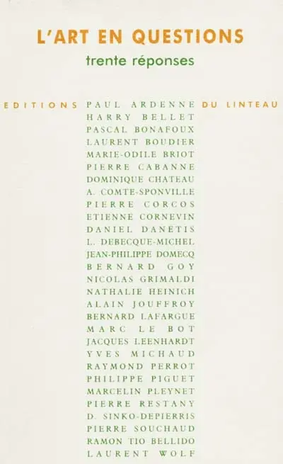 L'art en questions : trente réponses