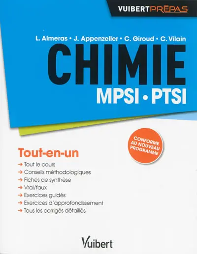 Chimie MPSI, PTSI : tout-en-un