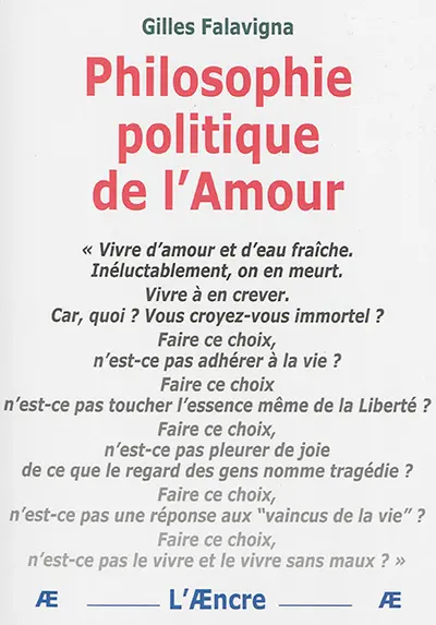 Philosophie politique de l'amour