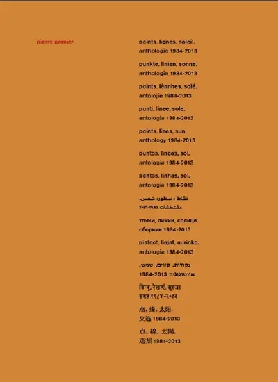 Points, lignes, soleil : anthologie 1984-2013